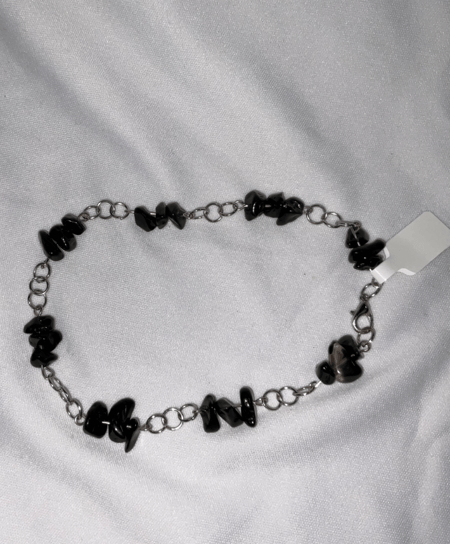 Anklet Bracelet - Chip Crystal on Silver Chain